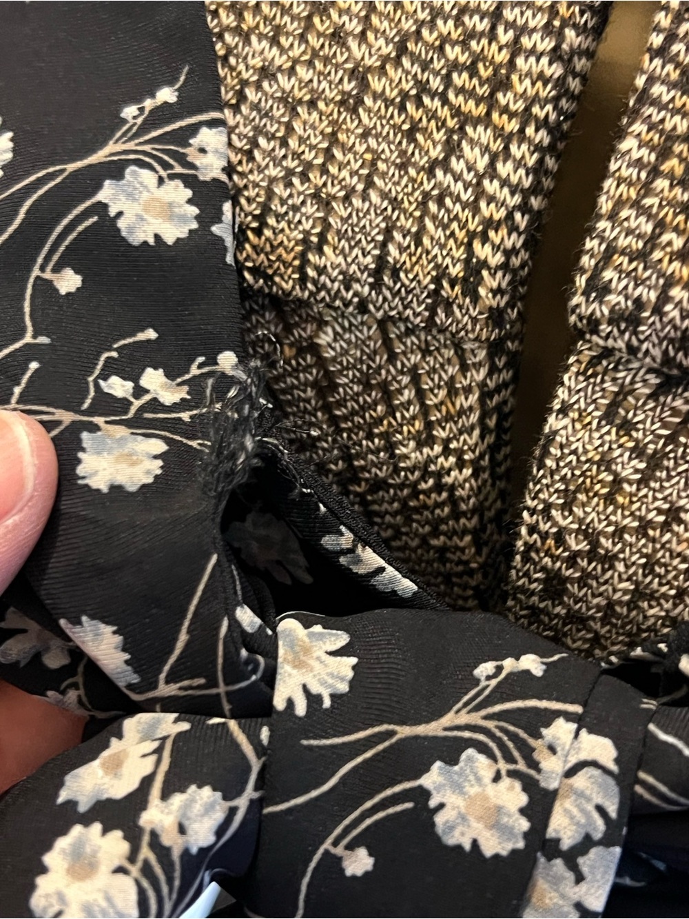 Black Floral Tie-Front Mini Dress - Picture 3 of 16